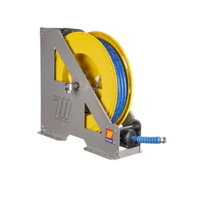Meclube - avvolgitubo automatico in acciaio verniciato serie heavy-duty hd-550 per acqua 150°c ø 1/2"25m