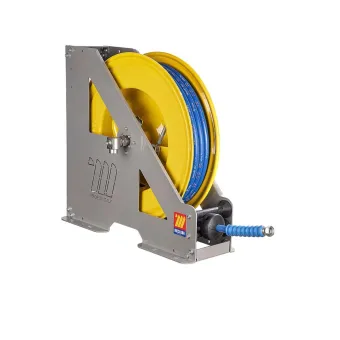 Meclube - avvolgitubo automatico in acciaio verniciato serie heavy-duty hd-550 per acqua 150°c ø 3/8"25m