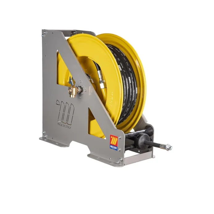 Meclube - avvolgitubo automatico in acciaio verniciato serie heavy-duty hd-555 per aria-acqua 1" senza tubo