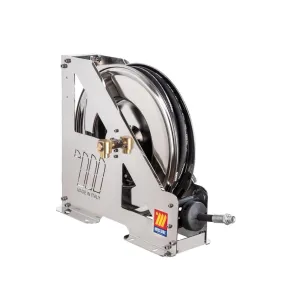 Meclube - avvolgitubo automatico in acciaio inox aisi 304 serie heavy-duty hdx-460 per aria-acqua 1/2" senza tubo