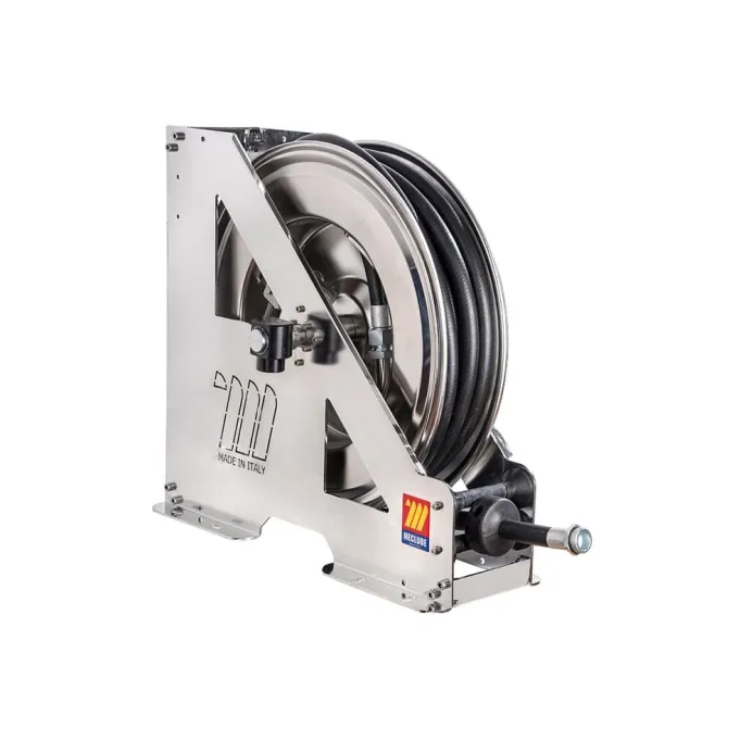Meclube - avvolgitubo automatico in acciaio inox aisi 304 serie heavy-duty hdx-550 per gasolio ø 3/4"-19x27 15m