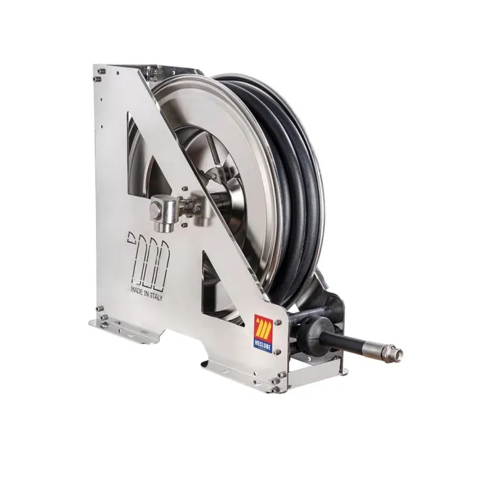 Meclube - avvolgitubo automatico in acciaio inox aisi 304 serie heavy-duty hdx-550 per antigelo-lavavetri-adblue 3/4" senza tubo