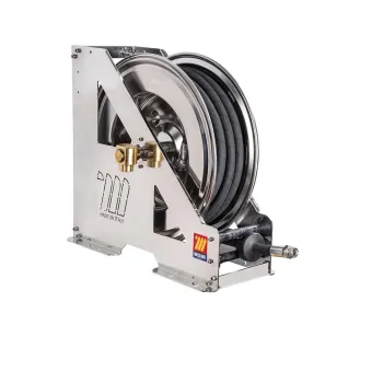 Meclube - avvolgitubo automatico in acciaio inox aisi 304 serie heavy-duty hdx-555 per aria-acqua 1/2" senza tubo
