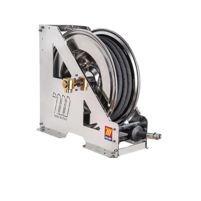 Meclube - avvolgitubo automatico in acciaio inox aisi 304 serie heavy-duty hdx-555 per aria-acqua ø 3/4"20m