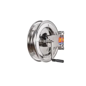 Meclube - avvolgitubo manuale in acciaio inox 304 fisso fmx-400 per aria-acqua 3/8" senza tubo