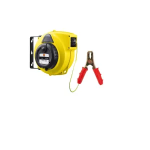 Meclube - avvolgicavo automatico di messa a terra 1x6 15m mod. es-260pt con pinza 80a