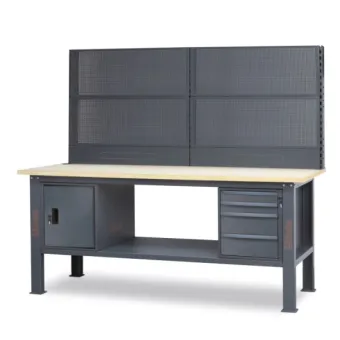 Beta C58BC-W2,1 4CA/A+SVR - Banco da lavoro 2,1 m con piano in legno, 4 cassetti e modulo anta