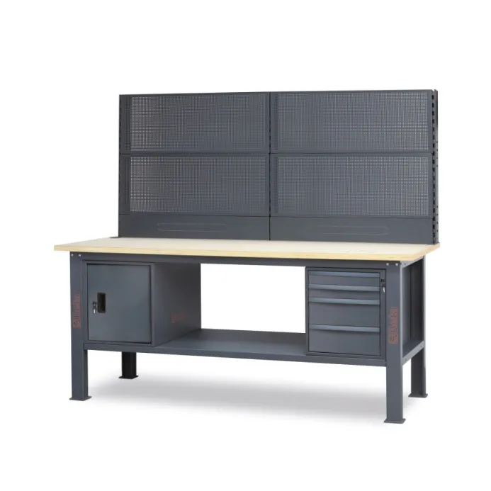 Beta C58BC-W2,1 4CA/A+SVR - Banco da lavoro 2,1 m con piano in legno, 4 cassetti e modulo anta