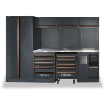 Beta c45pro x - arredi pro 3mt piano inox + armadio
