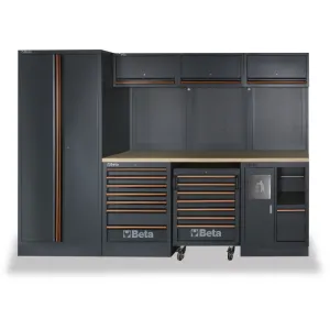 Beta c45pro w - arredi pro 3mt piano wood + armadio