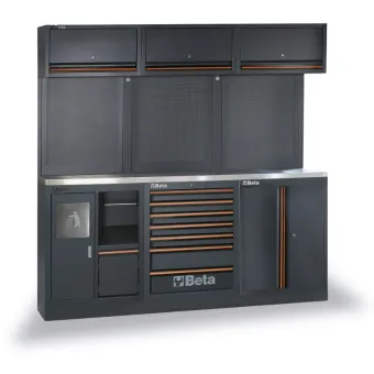 Beta c45pro ax - arredi pro a-2mt piano inox 3mod+pensili