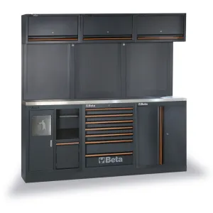 Beta c45pro ax - arredi pro a-2mt piano inox 3mod+pensili
