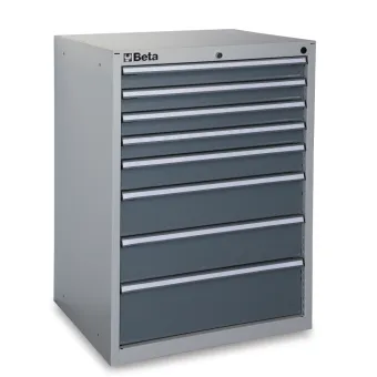 Beta c35/8gm - cassettiere 8 drawers industria grey 8/g