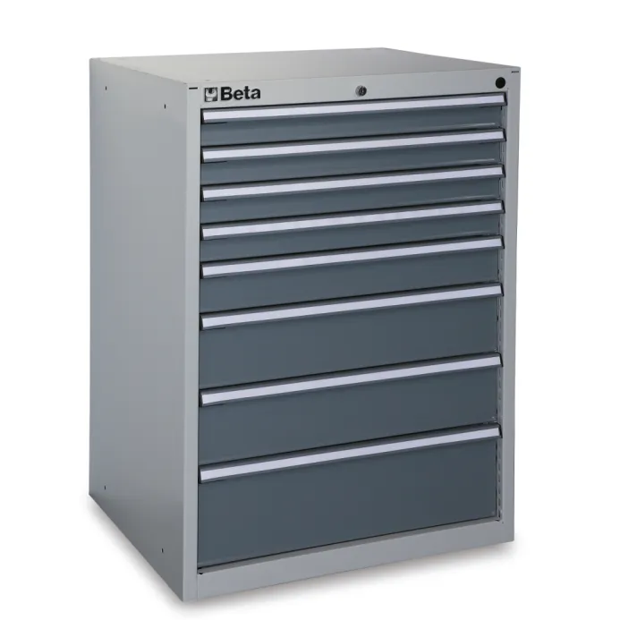 Beta c35/8gm - cassettiere 8 drawers industria grey 8/g