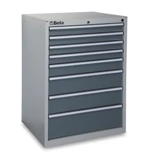 Beta c35/8gm - cassettiere 8 drawers industria grey 8/g