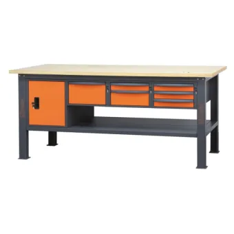 Beta C58BC-W2,1 6CA - Banco da lavoro 2,1 m con piano in legno, 6 cassetti e modulo anta