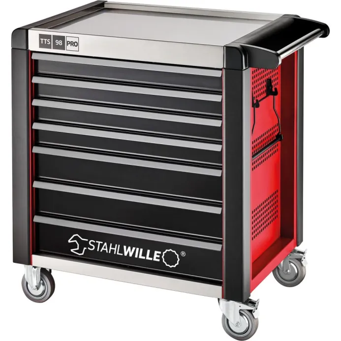 Stahlwille - 98/7 PRO Carrello maxi da officina, 7 cassetti e 6 moduli