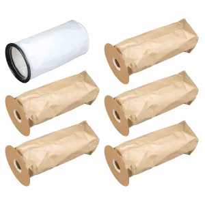 Cleancraft - Kit di base: 5 sacchetti filtro di carta, 1 filtro sacco in tessuto per flexCAT 104