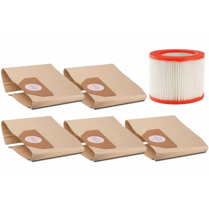 Cleancraft - Kit di base: 5 sacchetti filtro in carta 1 filtro a cartuccia per wetCAT 118