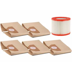 Cleancraft - Kit di base: 5 sacchetti filtro in carta 1 filtro a cartuccia per wetCAT 118