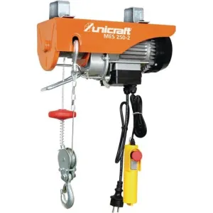 Unicraft - Mini argano elettrico MES 600-2, sollevamento con puleggia 600 kg