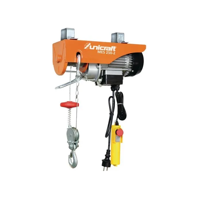 Unicraft - Mini argano elettrico MES 999-2, sollevamento con puleggia 999 kg