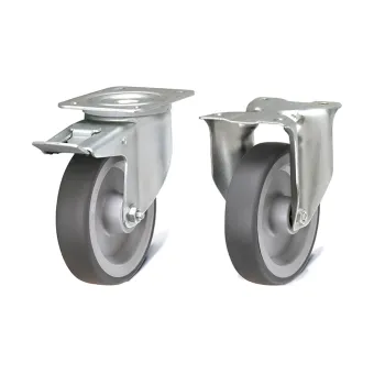 Fami - Kit ruote in gomma antitraccia sintetica Ø 125 mm