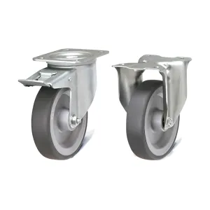 Fami - Kit ruote in gomma antitraccia sintetica Ø 125 mm