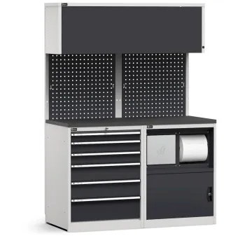 Fami - Modulo con cassettiera e armadio con vano rifiuti,  L1428 mm