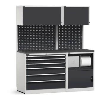 Fami - Modulo con cassettiera e armadio con vano rifiuti, L1734 mm