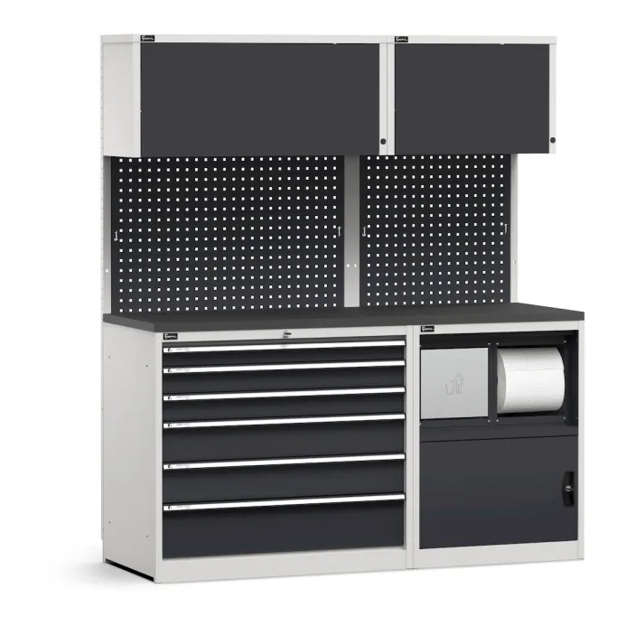 Fami - Modulo con cassettiera e armadio con vano rifiuti, L1734 mm