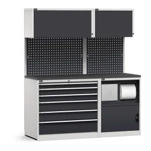 Fami - Modulo con cassettiera e armadio con vano rifiuti, L1734 mm