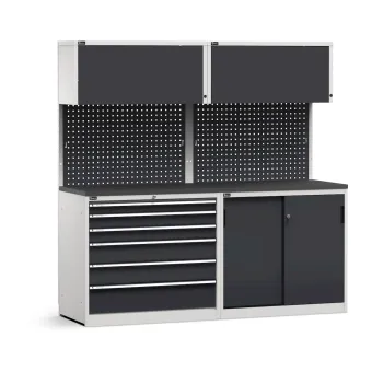Fami - Modulo con cassettiera e armadio con ante scorrevoli, L2040 mm