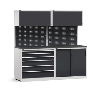 Fami - Modulo con cassettiera e armadio con ante scorrevoli, L2040 mm