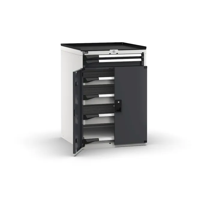 Fami - Armadio con porte con 5 cassetti 1x50 2x75 2x100 1xPE