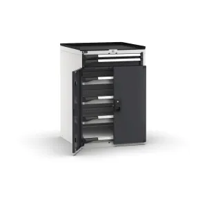 Fami - Armadio con porte con 5 cassetti 1x50 4x75 1xPE