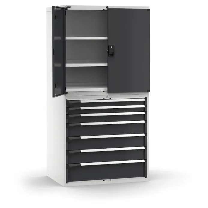 Fami - Armadio con porte con 7 cassetti 3xPR 2x75 1x100 3x150 1x200