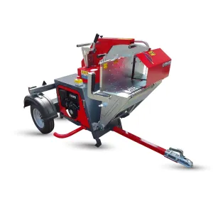 Collino - Sega circolare forestale SCM73MS-ST con motore a scoppio 9HP e gancio traino, taglio massimo del legno diametro 28 cm