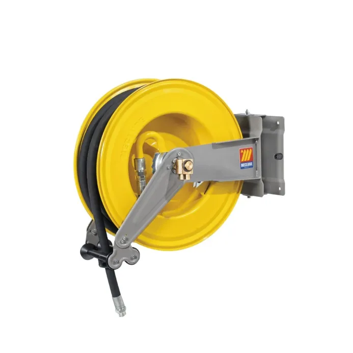 Meclube - avvolgitubo automatico in acciaio verniciato orientabile s-555 per aria-acqua ø 3/4" 20m - 21 bar max