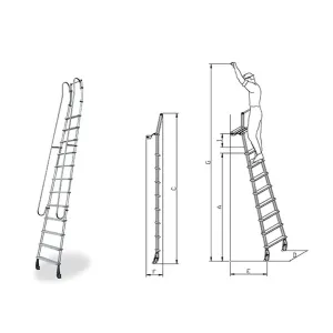 Italscale - Scala scorrevole frontale SF con ganci per binario tondo S0515